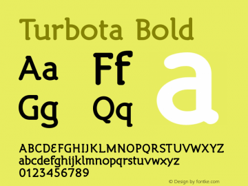 Turbota Bold Version 001.001 Font Sample