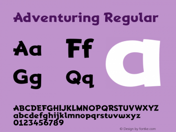 Adventuring Regular Fontographer 4.7 19/4/10 FG4M­0000002045 Font Sample