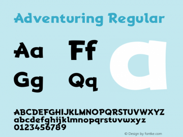 Adventuring Regular Fontographer 4.7 19/4/10 FG4M­0000002045 Font Sample