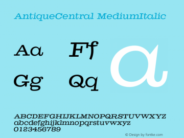 AntiqueCentral MediumItalic 001.000图片样张