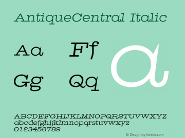 AntiqueCentral Italic 001.000图片样张