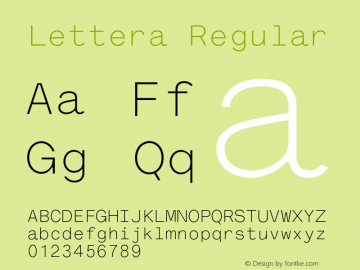 Lettera Regular 001.000 Font Sample