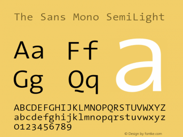 The Sans Mono SemiLight Version 001.000 Font Sample