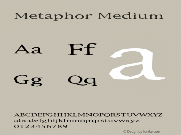 Metaphor Medium Version 001.000 Font Sample