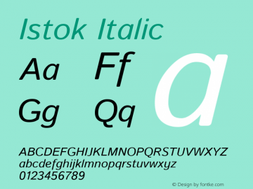 Istok Italic Version 0.4 Font Sample
