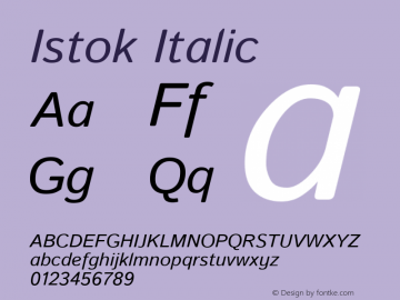 Istok Italic Version 0.4.1 Font Sample