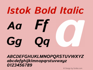 Istok Bold Italic Version 0.4.2 Font Sample