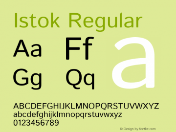 Istok Regular Version 1.0 Font Sample