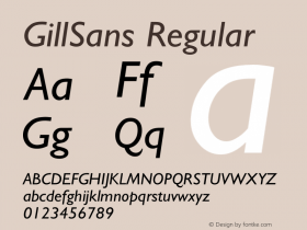 GillSans Regular Converted from D:\FONTTEMP\GNI_____.TF1 by ALLTYPE图片样张
