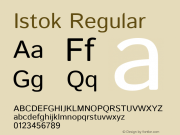 Istok Regular Version 1.0.1 Font Sample