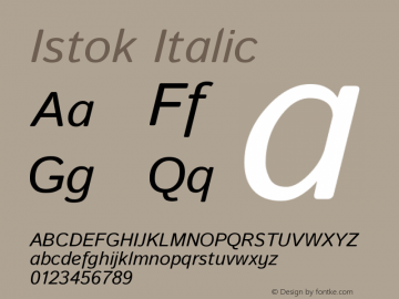 Istok Italic Version 1.0.2图片样张