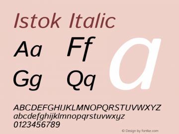 Istok Italic Version 1.0.2图片样张