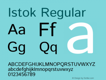 Istok Regular Version 1.0.3 Font Sample