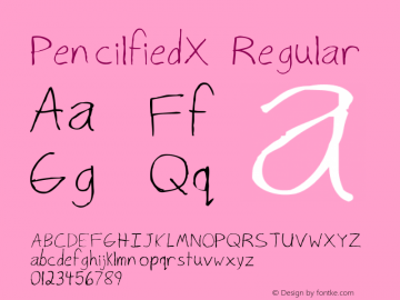 PencilfiedX Regular Version 1.000图片样张