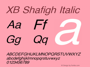 XB Shafigh Italic Version 6.000 2008 initial release图片样张