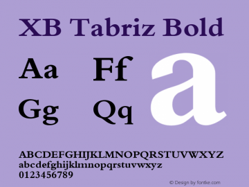 XB Tabriz Bold Version 4.000 2007 initial release图片样张