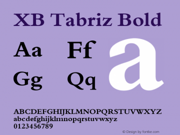 XB Tabriz Bold Version 4.000 2007 initial release Font Sample