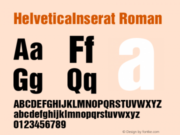 HelveticaInserat Roman Version 1.00 Font Sample