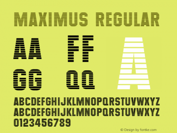 Maximus Regular Altsys Fontographer 3.5  11/25/92 Font Sample
