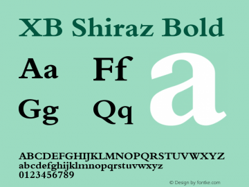 XB Shiraz Bold Version 5.005 2008 Font Sample