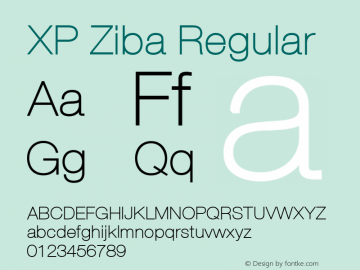 XP Ziba Regular Version 7.003 2007 Font Sample