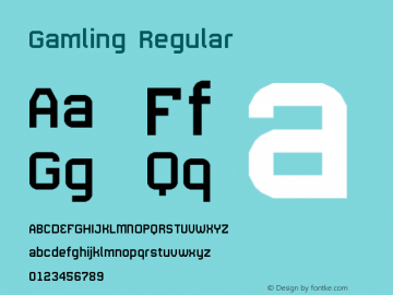 Gamling Regular Version 1.0 Font Sample