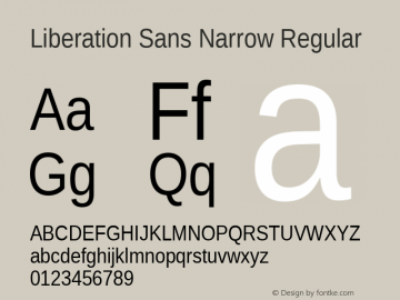 Liberation Sans Narrow Regular Version 1.07图片样张