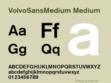 VolvoSansMedium Medium 1.0 31/1/97 Font Sample
