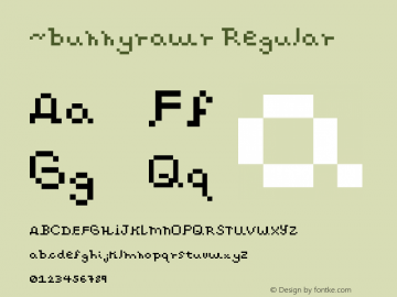 ~bunnyrawr Regular Version 1.0 Font Sample