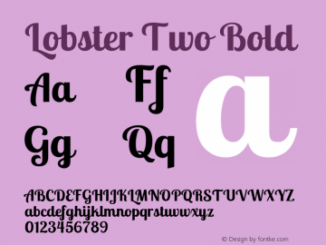 Lobster Two Bold Version 1.006 Font Sample