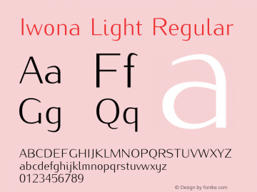 Iwona Light Regular Version 1.000;PS 0.995;hotconv 1.0.49;makeotf.lib2.0.14853图片样张