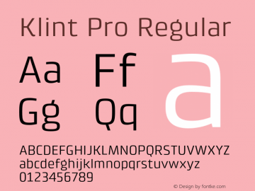 Klint Pro Regular Version 1.00图片样张