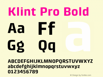 Klint Pro Bold Version 1.00图片样张