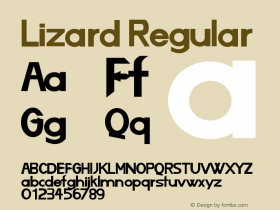 Lizard Regular Version 1.00 June 24, 2010, initial release图片样张