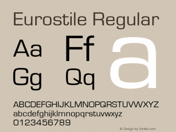 Eurostile Regular Version 1.10 Font Sample