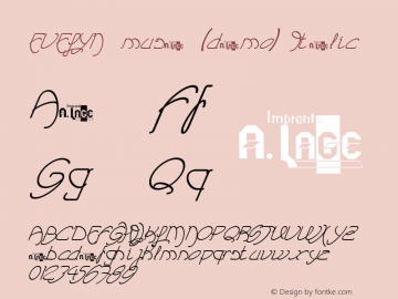 EVELYN musa (demo) Italic Macromedia Fontographer 4.1 14/05/2010图片样张