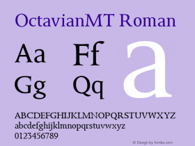 OctavianMT Roman Version 1.00 Font Sample