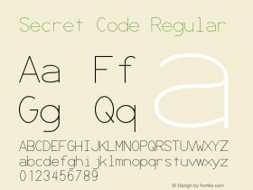 Secret Code Regular Version 1.00 Font Sample