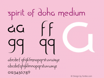 Spirit Of Doha Medium Version 1.001 2004 Font Sample