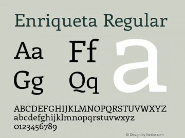 Enriqueta Regular Version 1.002 Font Sample