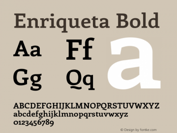 Enriqueta Bold Version 1.002 Font Sample