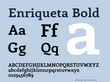 Enriqueta Bold Version 1.002 Font Sample