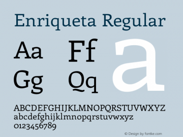 Enriqueta Regular Version 1.002 Font Sample