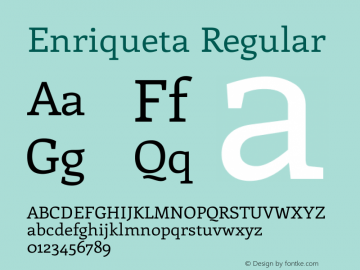Enriqueta Regular Version 1.002 Font Sample