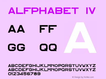 Alfphabet IV Version 001.000 Font Sample