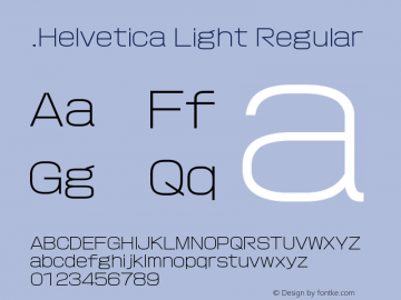.Helvetica Light Regular 6.0d1e1 Font Sample