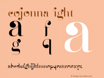 cojonna Light Version 001.000 Font Sample