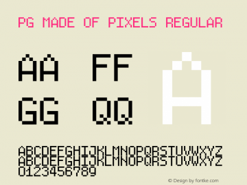 PG Made Of Pixels Regular Version 1.0 Font Sample