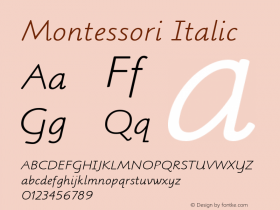 Montessori Italic Version 001.000 Font Sample