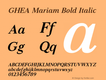 GHEA Mariam Bold Italic Version 001.001图片样张